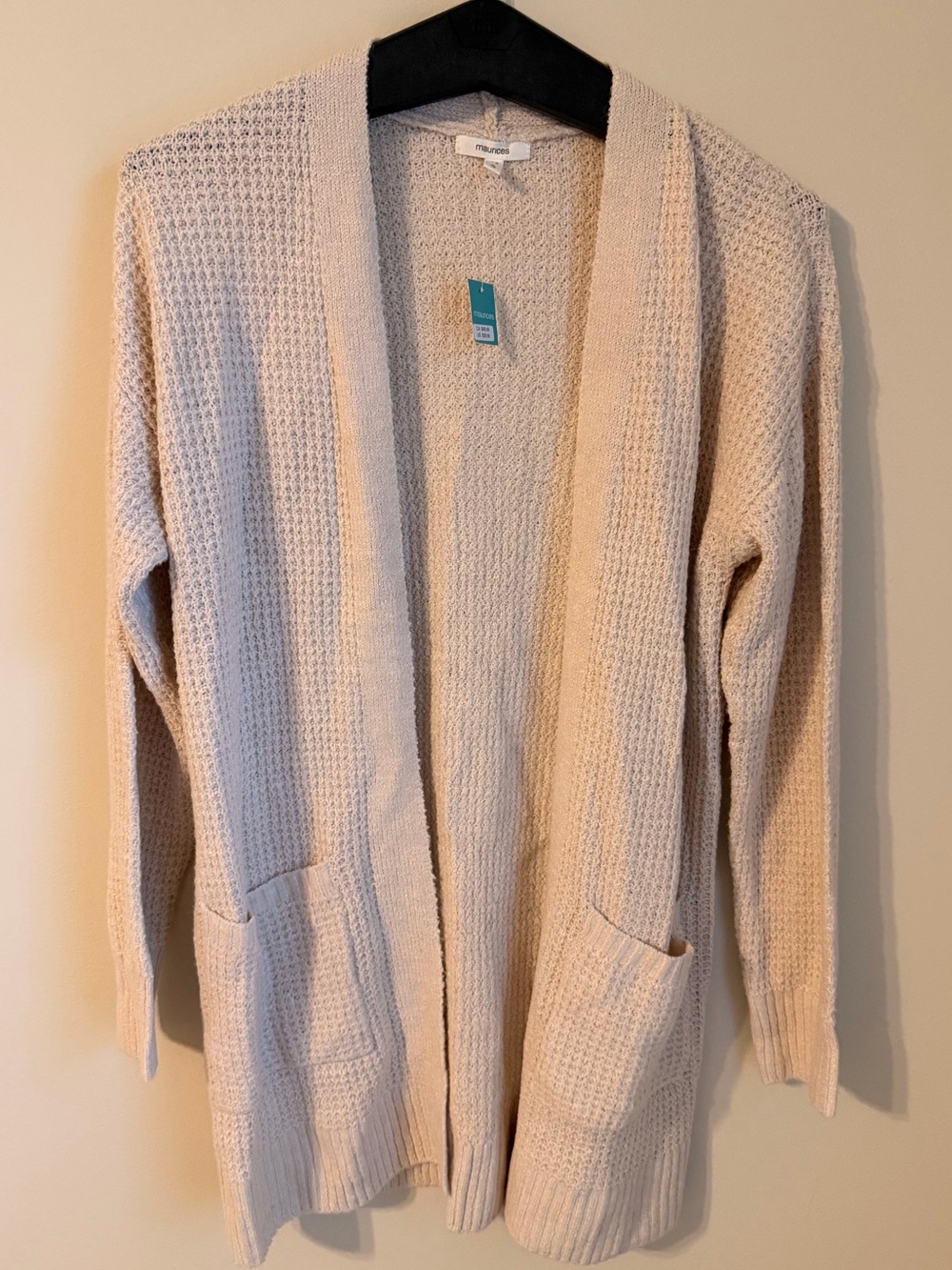 Maurice’s Open-Front Cream Knit Cardigan Sweater